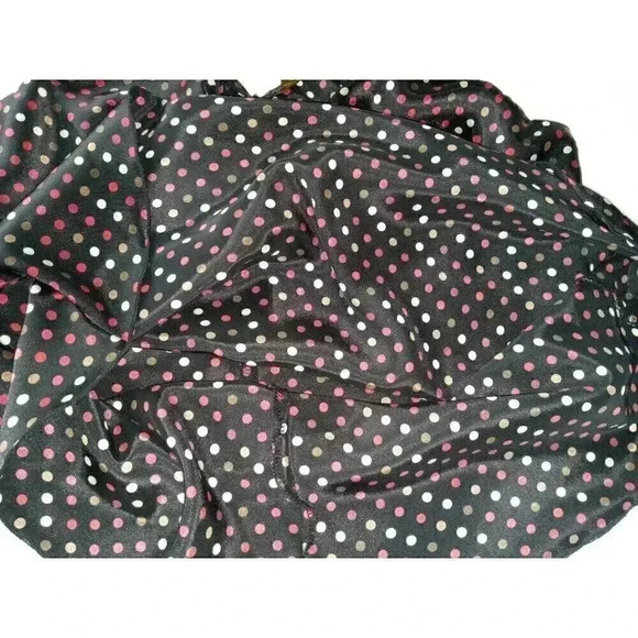 Copper Key Womens Top Multicolor Polka Dot V Neck Sleeveless Blouse Tie Large - Picture 7 of 10